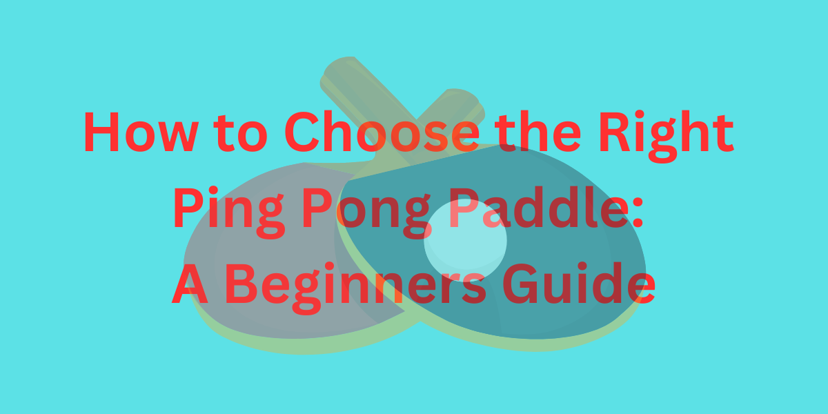 How to Choose the Right Ping Pong Paddle A Beginners Guide